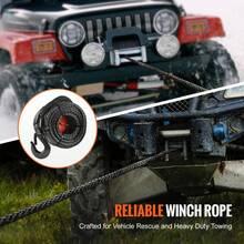 26500/32000Lbs Heavy Duty Synthetic Winch Rope - Forged Hook For Truck ATV Boat Car Outdoor Replacement - 32000lbs 85ft - View 6