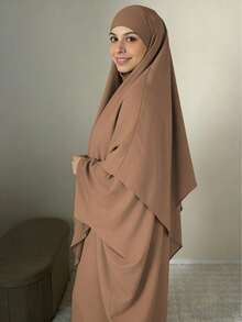 1条柔软透气亲肤的穆斯林头巾，长款设计，方便实用，私密性好，适合穆斯林女性日常佩戴、海滩度假等场合。 - 彩色 - 查看 13