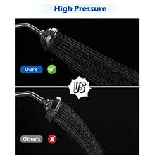 Cabezal de ducha premium VMASSTONE 4.7" - 7 tipos de pulverización base giratoria de latón duradero diseño de alta presión - Acabado resistente Níquel cepillado FM-001 - Nquel cepillado - Ver 3