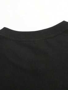 Talla Grande, Camiseta Negra Oversize para Mujer con Estampado Floral de Mariposas Brillantes y Frases Inspiradoras - Blusa Casual de Corte Holgado con Cuello Redondo y Manga Corta para Primavera, Verano y Otoño, Lavable a Máquina, Cómoda para Uso Diario, Ropa de Talla Grande - Estilo Urbano Vintage Unisex, Camiseta de Algodón de Manga Corta con Cuello Redondo 100% Algodón - Negro - Ver 6