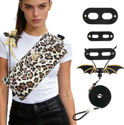 Correa y eslinga para barbudo, bolsa de transporte súper suave, arnés de alas de cuero ajustable para barbudo, accesorios de bolsa de transporte para mascotas pequeñas reptiles para paseos y descanso al aire libre