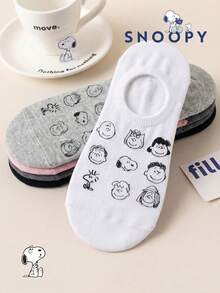 SNOOPY 1/5/10双装女士正品独家史努比袜子。夏季可爱印花款式，柔软亲肤的棉质面料，吸湿透气。甜美低帮踝袜，适合夏季约会、外出和日常穿着。 - 彩色 - 查看 9