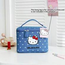 Official Sanrio Hello Kitty Polka Dot Cosmetic Bag, Cute & Elegant Large Capacity Makeup Bag For Cosmetics And Small Items - View 8