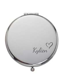 Personalized Small Makeup Mirror, Floral Portable Mirror, Bridesmaid Gift, Wedding Party Thank You Gift, Customized Folding Mirror - Multicolor - View 9