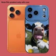 Funda para teléfono - Funda negra premium con estampado divertido de vaca, antideslizante y anticaída para  17/17Air/17Pro/17Promax/ 16/16Plus/16Pro/16Promax/ 15/15Plus/15Pro/15Promax/13/12/11/8/7/Xr/Xs/Xsmax - Negro - Ver 3