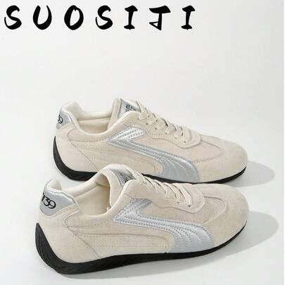 女士舒适轻便黑色平底防滑户外运动休闲学生跑步鞋