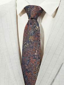 1pc Paisley Print Necktie, Suitable For Casual, Business, Party Occasions - Multicolor - View 2