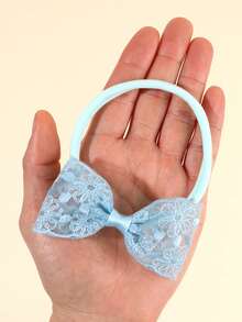 6 piezas Diademas de encaje de colores pastel para bebé, diademas de malla con flores bordadas para bebé, niña pequeña, recién nacido, bandas elásticas de nailon para el cabello, accesorios para el cabello de bebé, regalo para vacaciones - Multicolor - Ver 6