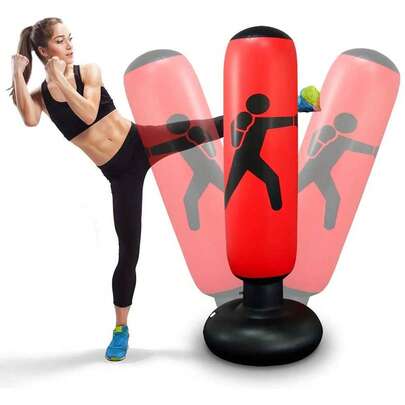 Saco De Pancada Inflável Boxe Crossfit Treino em Casa Exercício Para Criança e Adulto