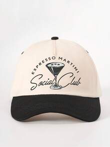 Mũ lưỡi trai in họa tiết Espresso Martini phối màu, có thể điều chỉnh kích cỡ, kiểu dáng thường ngày, thích hợp cho du lịch mùa xuân/thu, mũ che nắng đa năng, phong cách Y2K dành cho giới trẻ, mùa hè, đi biển. - mũ bóng chày - Xem 27