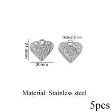 5pcs Stainless Steel 18K Gold Plated Textured Heart Shaped Asymmetrical Pendant, Earrings Necklace DIY Jewelry Making, Suitable For Women - Pendants - View 26