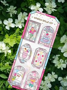 Pegatinas de cristal con efecto 3D para decorar ventanas - Pegatinas de ventana de caramelo de cristal - Pegatinas de arte lindas adecuadas para manualidades y decoración DIY - Multicolor - Ver 2