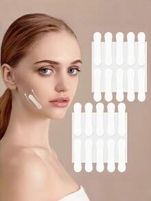 100/50/30 Invisible Instant Lifting Face Mask Stickers, V-Shaped Lifting Chin And Wrinkle Concealing Lifting Stickers, Suitable For Makeup, Long-Lasting And Durable V-Shaped Lifting Face Mask Stickers - Multicolor - View 2