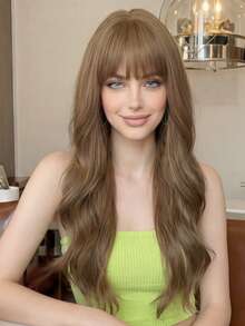 32-Inch Heat-Resistant Synthetic Wavy Wig - Long Thigh-Length Curly Hair Style, Rare Warm Tone Full Wig - Multicolor - View 12