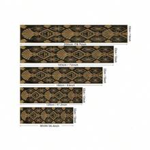 1pc Retro Luxury Black Gold Geometric Table Runner - American Art Deco Dining Table Decor Cloth, Linen-Feel Material, Ideal For Holiday Meals And Outdoor Parties, Suitable For Home Dining Room, Restaurant, Kitchen, Party Table Decoration - Black Gold - View 2