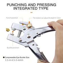 Metal Punching Tool Set, Including Grommets, Professional Multifunctional Artificial Leather Punching Tools, Suitable For Punching Belts, Metal Rings, DIY Leather Crafts, Eyelets, Binding Machines, Labels, A4 Paper, Hanging Ropes, Multi-Purpose Office Punching Tools - Set - View 4