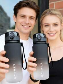 1升大容量运动水壶，防漏彩色塑料杯，户外旅行便携健身水壶 - 彩色 - 查看 2