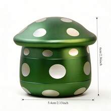 Cute Mushroom Spice Grinder, 4-Piece Herb Grinder With Magnetic Lid & Sharp Teeth, Aesthetic Grinder With Pollen Scraper & Sieve Filter, Unique Toadstool Design For Spices & Herbs, Red Or Emerald Spotted - 綠色的 - 查看 6