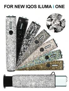 BLBLBL 1SET Multi-Color Hanging Hole Keyring Anti-Drop Shiny Luxury 360° Asymmetrical Arranged A-Grade Rhinestone Electronic Cigarette Protective Case FOR IQOS ILUMA I ONE & ILUMA ONE+ Replacement Shell, Suitable For Daily Use - IILUMA I ONE - View 2