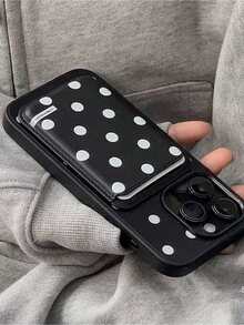 Minimalist Polka Dot Niche Magnetic Card Holder Magsafe Leather Card Case - Multicolor - View 2