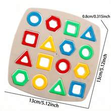 Juguete educativo de emparejamiento de formas geométricas de plástico, juguete de educación temprana para niños de 3+ años de jardín de infancia, reconocimiento de formas y colores, ayuda de aprendizaje interactivo para el aula - Multicolor - Ver 2