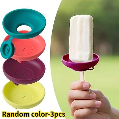 Silicone Ice Cream Stand |   Cone-Shaped Support Stand With Anti-Drip Function, Portable Popsicle Mold Tray |   Dishwasher , Summer Popsicle Holder, Portable Snack Box With Handle