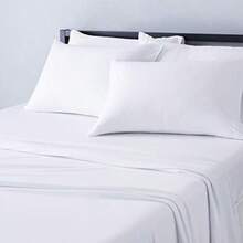 4 Pcs Bed Sheet Set 100 Cotton Jersey Includes Er Soft Flat And Fitted Sheets Pillowcase Solid - White - View 7