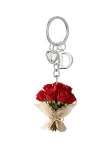 Elegant 2d Flat Acrylic Rose Bouquet,Lightweight Flower Ring, Letter Heart Pendant, Valentine's Day Flower Bouquet Pendant,Fun Ornament, Backpack Accessory, Fashion Pendant, Home Decoration, For Car Decorations And Charms, Headphone Charms, Bag Charms, Accessory Gift, Perfect Gift For Family And Friends, Mother's Day, Valentine's Day Gifts, Birthday Gifts, Party Gifts, Anniversary Gifts, Wedding Gifts - Multicolor - View 15