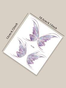 STARTTOOS Glitter Gradient Colorful Tattoo Stickers Y2K Shiny Vibrant Butterfly Pattern Small Arm Tattoo Stickers, DIY Wrist Ankle Shoulder Neck Collarbone Body Temporary Tattoo Stickers - Multicolor - View 11