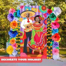 1pc Summer Mexico Couple Photo Frame, Party Theme Photography Backdrop, Mexico Theme Birthday Party Supplies, Mexico Decor, Photography Backdrop Decor, Yard Decor, Party Decor - A - View 6