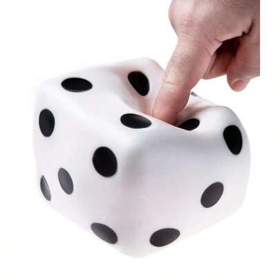 Giant Dice Stress Ball - Six-Sided Stress-Relieving Toy, Soft Inside, Smooth Outside.