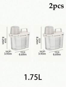 洗衣粉收纳盒，适用于液体洗涤剂，专用收纳桶，洗衣粉凝胶珠收纳容器，带盖大小家用塑料桶，密封收纳 - 米白色 - 查看 11