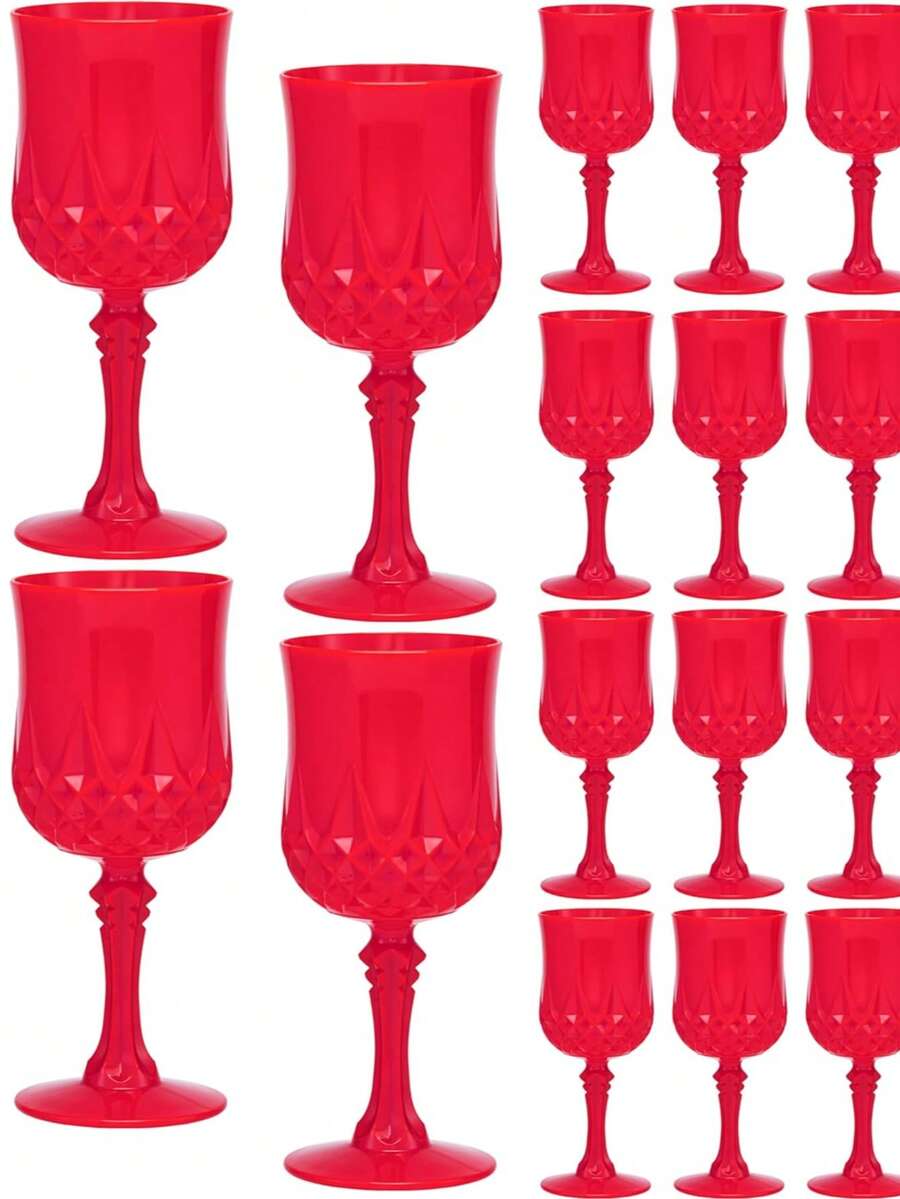 1/3/6/12pcs Reusable Vintage Diamond Textured Plastic Wine Glasses/Champagne Flutes, Suitable For Party And Wedding Juice Cups, Dishwasher