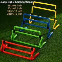 4pcs Adjustable Height Agility Training Hurdles - Made Of ABS Material, Curved Design For Stability And Durability, Multi-Height Speed Training Hurdles, Multi-Color Combination - Multicolor - View 2