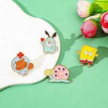 SpongeBob SquarePants Bộ 1/4 ghim cài áo hình nhân vật hoạt hình kinh điển SquarePants, ghim cài áo Sandy Cheeks độc đáo, huy hiệu kim loại tráng men, phụ kiện ba lô, quần áo, quà tặng. - Một kích thước - Xem 9