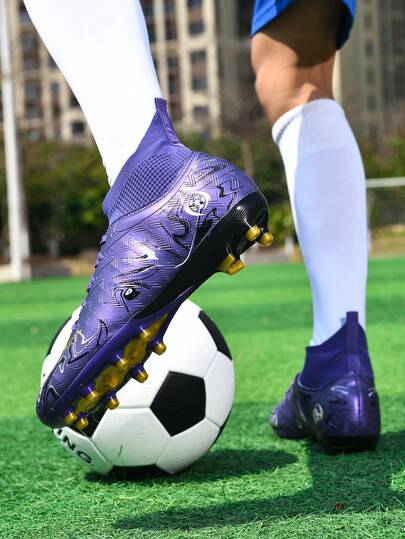 1 Pasang Sepatu Sepak Bola Baru, Direkomendasikan Untuk Remaja, Pelajar, Pertandingan Dan Latihan, Sepatu Sepak Bola Tinggi AG/FG, Cocok Untuk Dewasa Dan Unisex, Paku Lunak Untuk Lapangan AG Dan FG, Bertali, Sepatu Sepak Bola Profesional, Langsung Dari Pabrik
