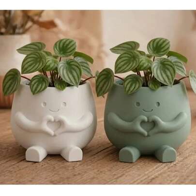 1 chậu trồng cây hình trái tim in 3D, là nơi lý tưởng để trồng cỏ tranh hoặc cây mọng nước, cũng có thể dùng làm vật dụng trang trí bàn làm việc, món quà hoàn hảo cho Ngày của Mẹ, sinh nhật hoặc tân gia.