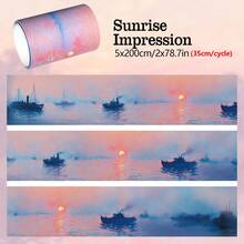 Băng dính Washi họa tiết tranh sơn dầu trường phái Ấn tượng dài 2m, 4 kiểu, Van Gogh, vật liệu văn phòng phẩm sáng tạo tự làm cho sổ lưu niệm, sổ tay. - Tranh sơn dầu và giấy - Xem 14