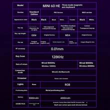 AULA Teclado mecánico MINI 60HE Pro con interruptor magnético, 60 teclas, conexión de 3 modos, alto rendimiento personalizado, para eSports y gaming, tasa de sondeo de 8K - Ver 13