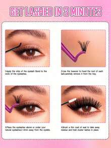DIY 40D D-Curl Eyelash Cluster False Lashes Set, 9-16mm Mixed Length - D - View 6