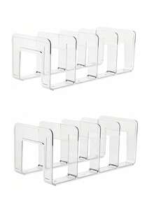 1pc/2pcs/4pcs Optional Quantity Transparent Bag Storage Organizer, Suitable For Bedroom, Bathroom, Office Closet Divider, Practical Bookshelf Divider, L-Shaped Storage Rack, Space-Saving Storage Rack, Car Organizer, Storage Box, Drawer Organizer, Transparent 4-Grid Organizer Only Suitable For Small Handbags Note: This Product Is Only Suitable For Storing Small Handheld Bags And Coin Purses (Storage Rack Interval Width 2.64inch) - Clear - View 5