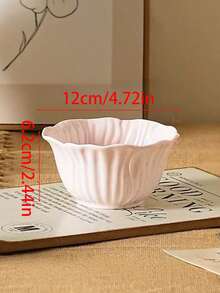 1个/2个4.75英寸精美陶瓷饭碗，个人餐具套装，釉下彩绘花瓣陶瓷碗，浮雕酸奶甜点冰淇淋碗，适合作为新婚礼物，日常家居使用 - 彩色 - 查看 14