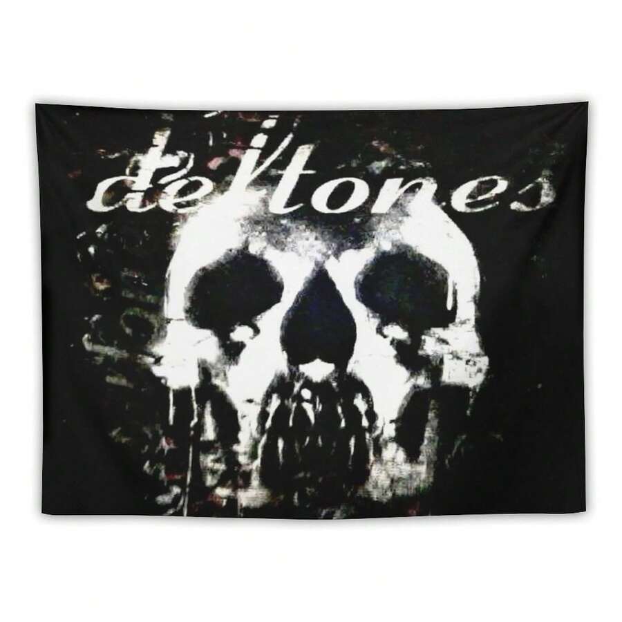 1PC Deft-Ones Metal Band Album Tapestry Wall Decoration, Art Home Decoration Suitable For Bedrooms, Living Rooms, Balconies - For Fans, Providing Unique Gifts, Room Flags And Door Curtains Decoration Background Arrangement - 1PC - 查看 1