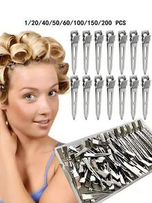 5,5 cm 1/5/20/40 pièces Pinces à racines de cheveux moelleuses, pinces à cheveux en métal professionnelles, accessoires de coiffure de salon, outils de coiffure DIY, kit d'outils pour les cheveux - Argent - Voir 5