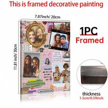 1pc "Best Friend" Matchbox Postcard Collage Custom Poster, The Photo Of The Sisters Together Personalized Animal-Themed Gift Custom Wall Art, Editable Template, Customizable Friendship Photos, Customizable Items - Multicolor - View 18