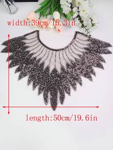 1 chiếc/gói, 20 màu sắc để lựa chọn, Khăn choàng cổ lưới thêu ren đính pha lê, phụ kiện tự làm cho váy nữ, trang trí váy cưới, Chiều dài: 50cm/Chiều rộng: 39cm - 1 cái/gói - Xem 19