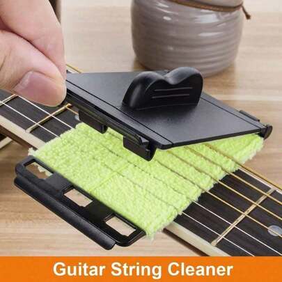 2Pcs Guitar String Cleaning & Maintenance Kit, 360° Microfiber Cleaner Tool For Guitar, Bass, Ukulele, Violin & Electric Guitars, Practical Instrument Care Accessory