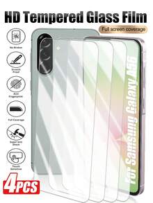 4片装,兼容三星Galaxy A13/A14 5G/A23/A34/A54/S24 FE/A54/A35/A15/A05s/S23 FE/S24FE/A06/A36/A56/A26/A17/A07/S26 Ultra/S26 Plus/S26,高清钢化玻璃屏幕保护膜,防刮花,触感顺滑,防指纹,兼容手机壳。 - 無色 - 查看 49