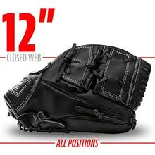 Franklin Sports CTZ5000 - Guante de béisbol para Hombre Adulto y Joven Guantes de béisbol de Piel Vacuno Negro - Negro cromado - Ver 4