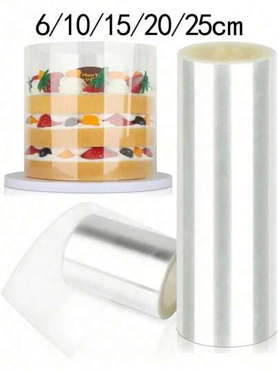 5m/Roll Transparent Acetate Cake Edging, Cake Roll, Elegant Cake Packaging, Edging Decor, Cake Plastic Packaging, Cake Packaging Film, Mousse Cake Slices, DIY Cake Edging Decor, Wobble Card Making, Mousse, Chocolate And Pastry Food Decor, Perfect Baking Accessories For Home And Professional Baking, Suitable For Halloween, Christmas, Birthday, Wedding, Graduation, Mother's Day, Father's Day, Baby Shower, Gender Reveal Cake Decor
